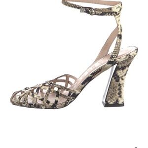 Staud leather animal print sandals